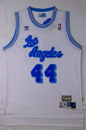 Maillot De Basket Los Angeles Lakers David West 44 Engrener Retro Blanc
